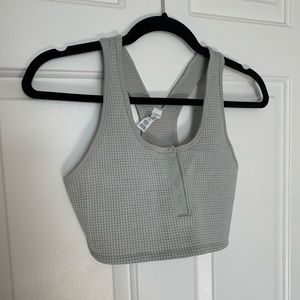 Aerie Offline Thermal Henley Sports Bra - Soft Grey